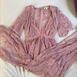 Purple partially see through dress